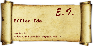 Effler Ida névjegykártya